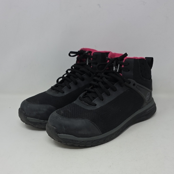 Timberland Shoes - Timberland Pro Women's Black and Pink Steel Toe  Boots Size 7.5